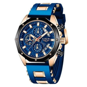 All Blue / Asia LIGE 890 Fashion Chronograph Sports Watch cueboss.com