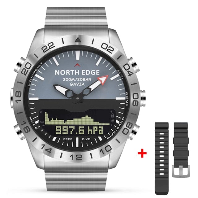 Black Rubber GAVIA 2 Mens Dive Sports Watch (Waterproof 200m Altimeter) with Compass cueboss.com