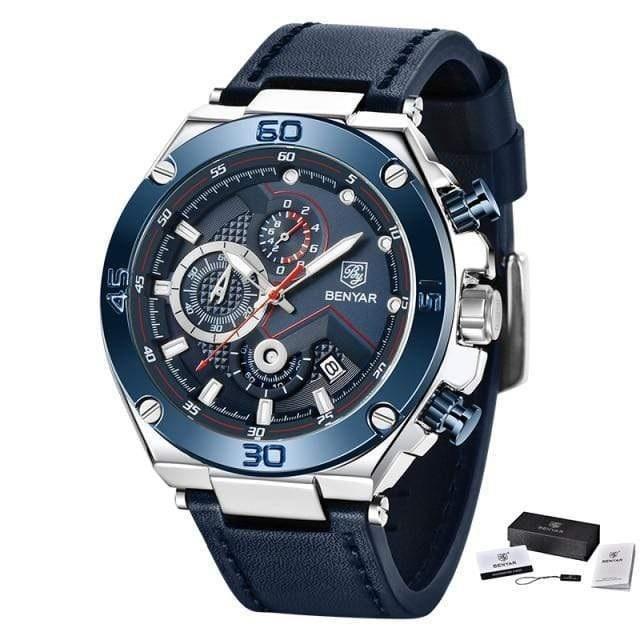 Silver blue / Asia BENYAR 5151 Top Brand Luxury Chronograph Sports Watch cueboss.com