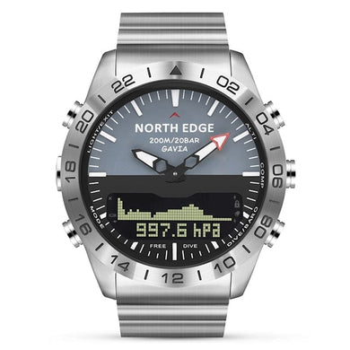 Silver GAVIA 2 Mens Dive Sports Watch (Waterproof 200m Altimeter) with Compass cueboss.com