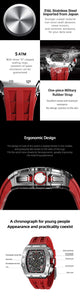 TSAR 8204CB Stainless Steel Top Brand Luxury Sports Style Design Watch cueboss.com