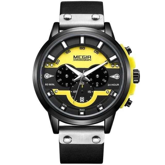 Yellow MEGIR 2080 Men's Sports Watch cueboss.com